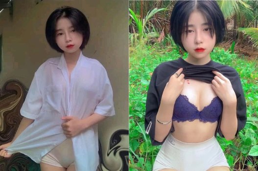 Em cắt tóc ngắn để khoe cặp đào ngon